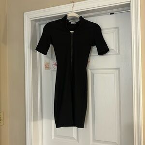 Black zip up prettylittlething dress